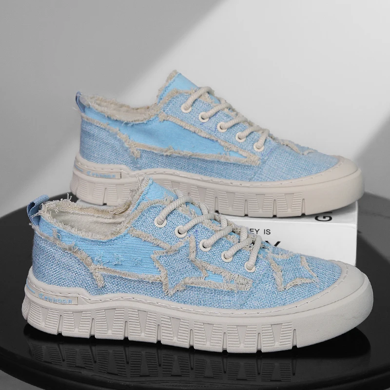 

2025 New Breathable Canvas Shoes Trend Sports Casual Cloth Shoes Running Four Seasons Casual Board Shoes