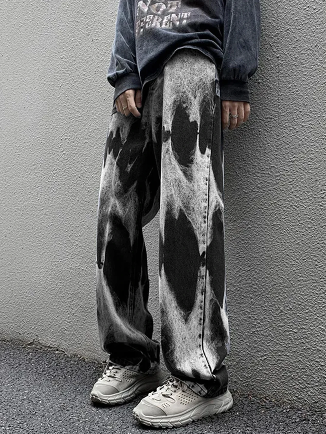 Men's Simple Camo Casual Pants, Long Straight Leg Outdoors Hiking Pants, Fashion Slim Fit Bell Bottoms, Spring & Fall Wear