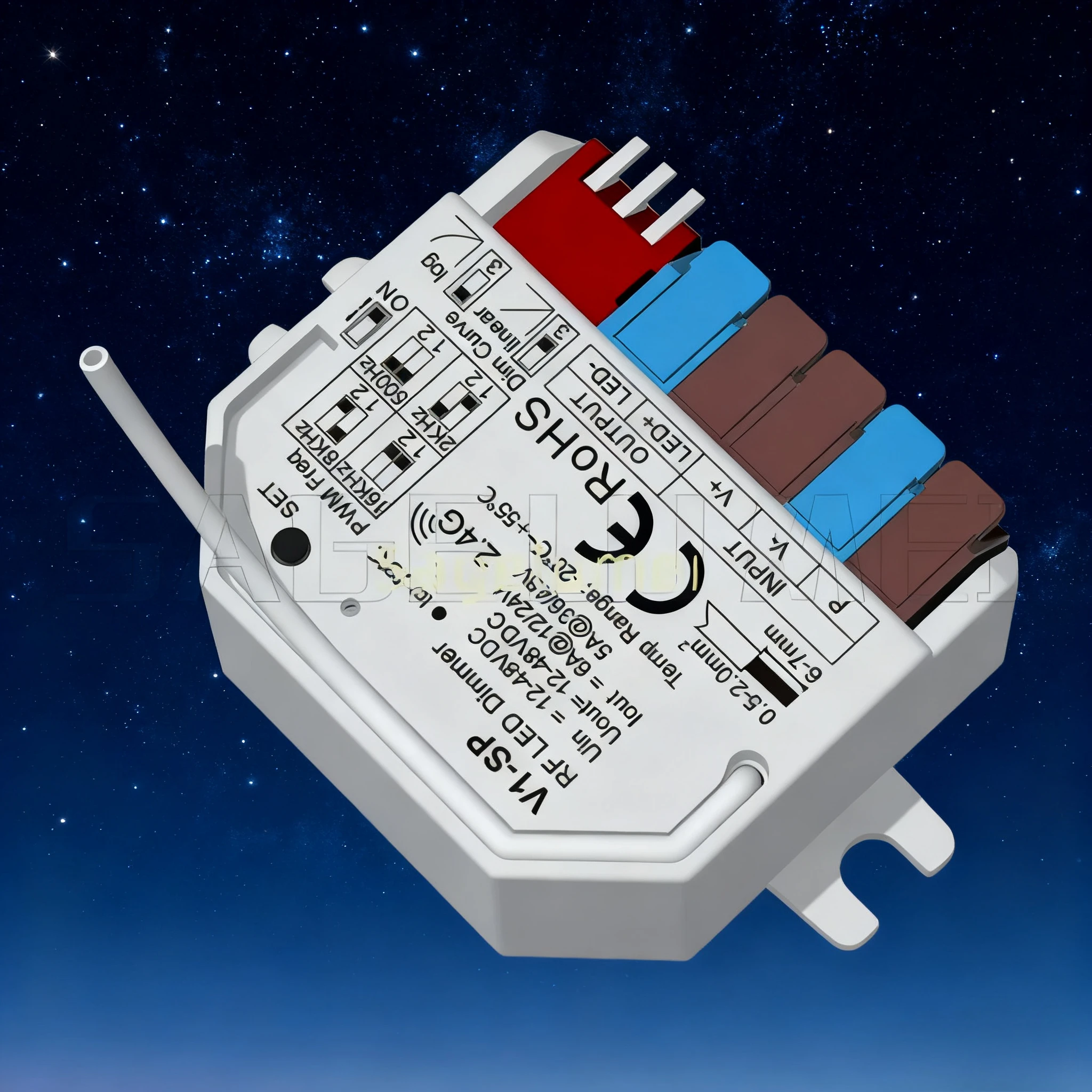 

V1-SP (WT) Мини-контроллер постоянного напряжения 1CH * 6A 12-48VDC WiFi и RF CV-контроллер Tuya App Светодиодный контроллер затемнения для светодиодной ленты Skydance