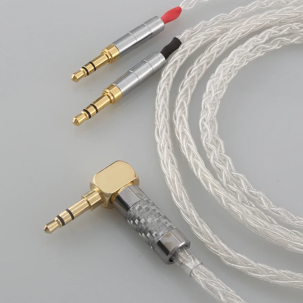 99% prata pura 8 núcleo fone de ouvido cabo para focal claro elear elex ellegia stellia fone de ouvido
