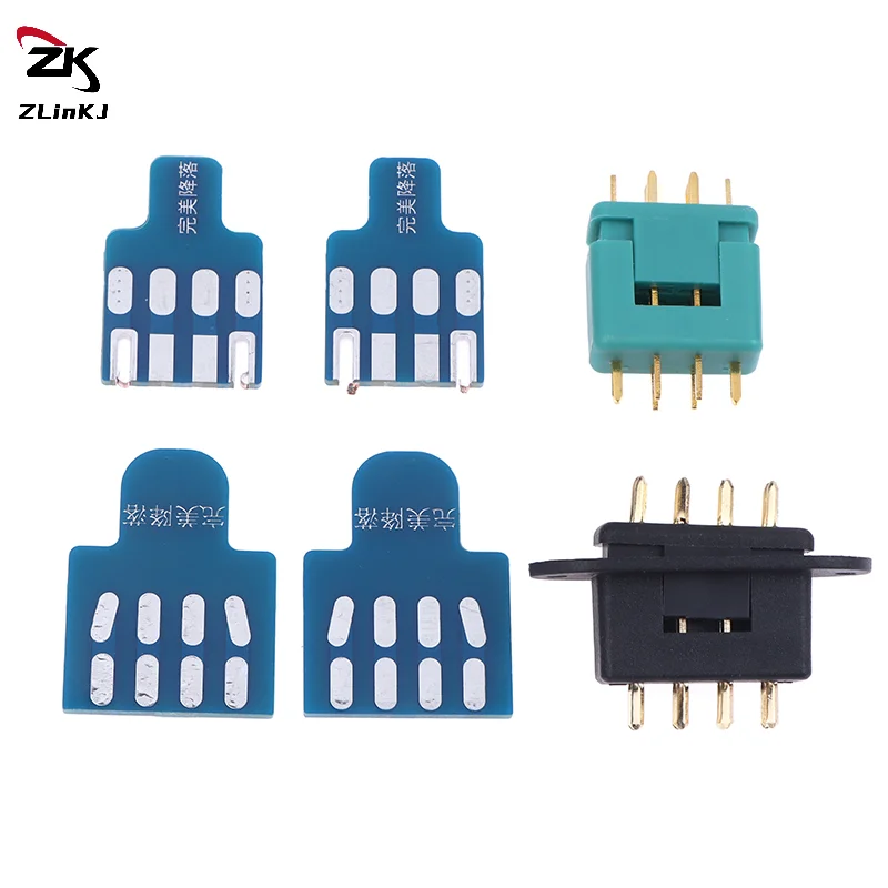 (ZYDD01) 1 Juego de Conectores MPX 6 MPX8 con Placa de Soldadura para Accesorios de Aviones RC, Piezas de Turbinas, Conectores VTOL