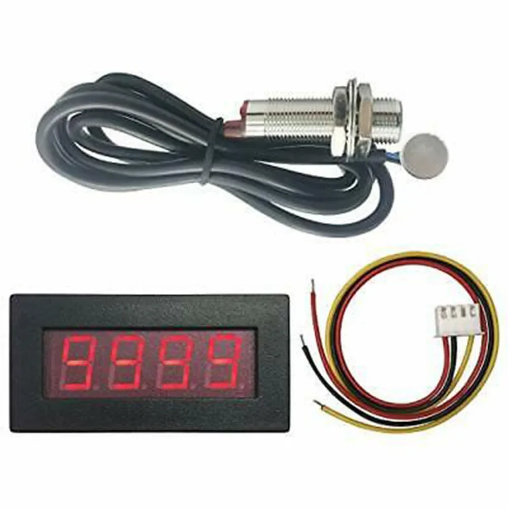 4Bit Digital LED Tachometer RPM Meter With Hall For Proximity Switch Sensor 5-9999RPM Detector For Industrial Motor Testing Tool