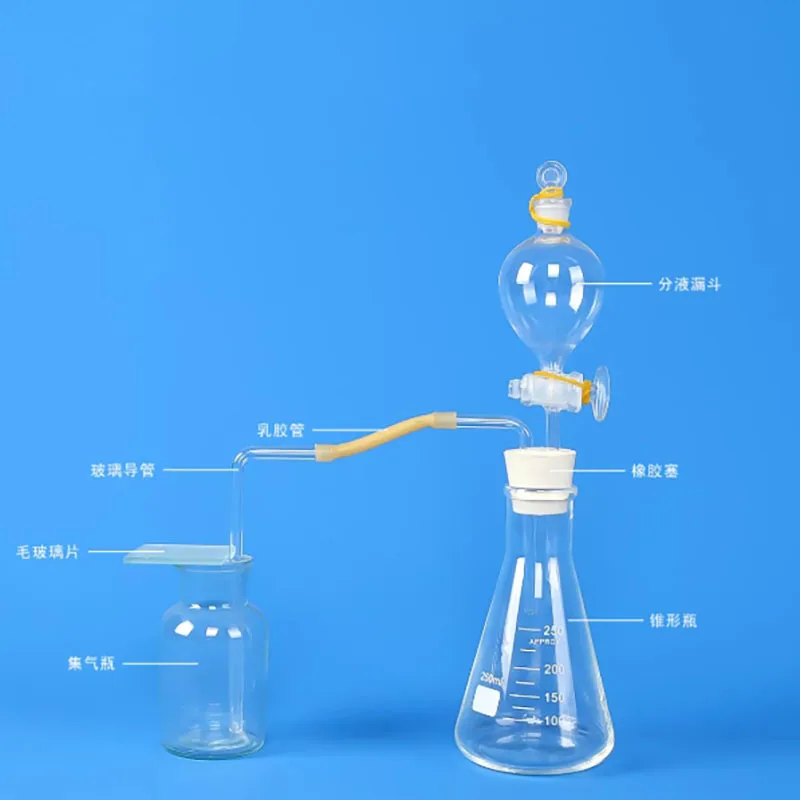 Laboratory preparation of oxygen, carbon dioxide and hydrogen gas generator set