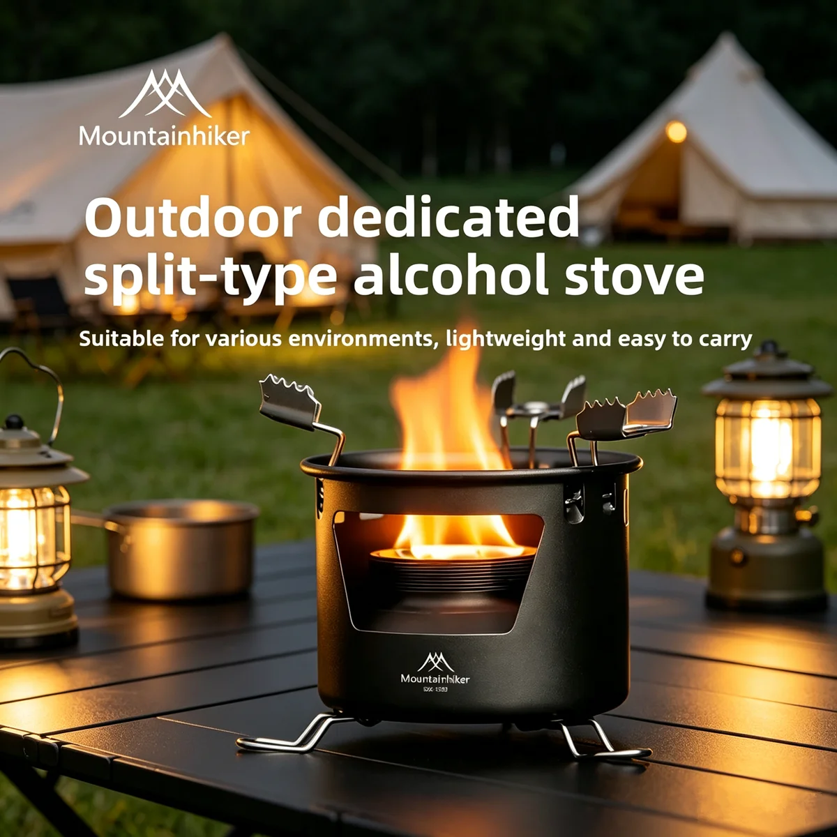 Camping Cooking All In One - MOUNTAINHIKER Outdoor Portable Alcohol Stove Liquid