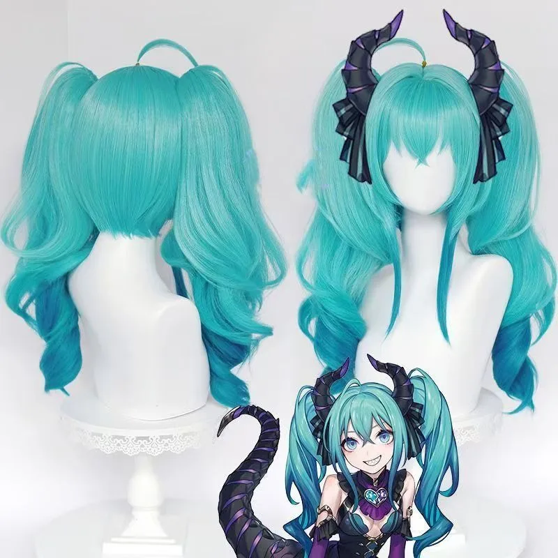 

Hatsune Miku cute cartoon little devil cosplay accessories wig miku kawaii tiger mouth clip double ponytail wig decoration gift