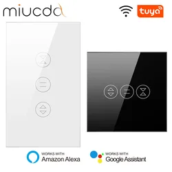 MIUCDA Tuya WiFi Smart Gordijnschakelaar Rolluik Elektrische Motor Jaloezieën Smart Home Automation Werkt voor Alexa, Google Home