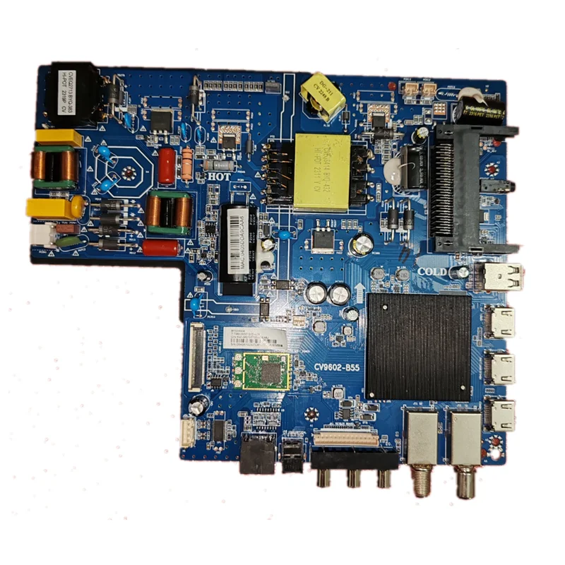 CV9602-B55  WiFi network three in one TV motherboard physical photo tested well for 135V --150V  530ma