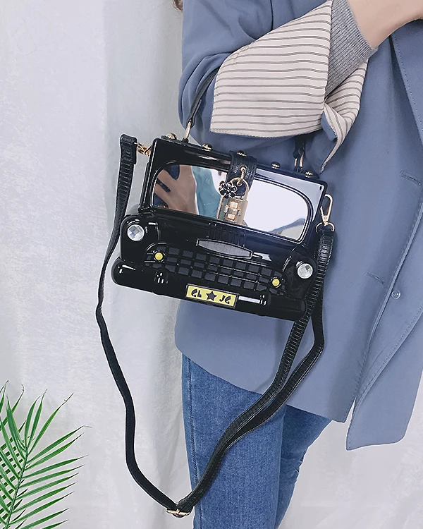 Black Car Shape Women Handbag Shoulder Bag Acrylic Box Style Purse Crossbody Bag Female Party Clutch Designer Evening Bag 2022