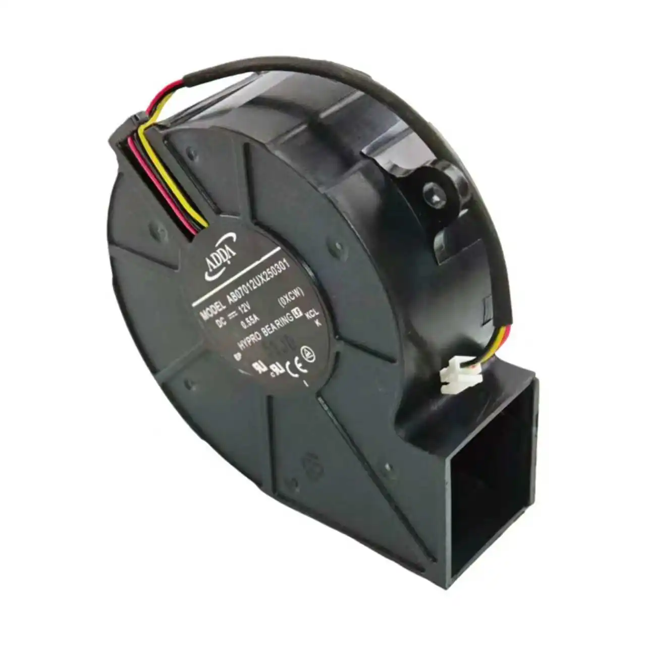 new For ADDA AB07012UX250301 70x70x25mm DC 12V 0.55A Blower Turbo Cooling Fan 3-Wire High Air Pressure Dual Ball Bearing Silent