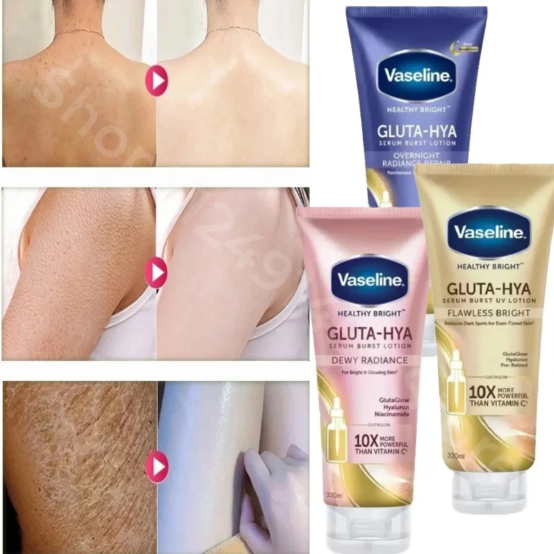 

300ml Vaseline Night Whitening Body Lotion Body Cream Rose Nicotinamide Moisturizing Whitening Radiance Repairing Body Skin Care