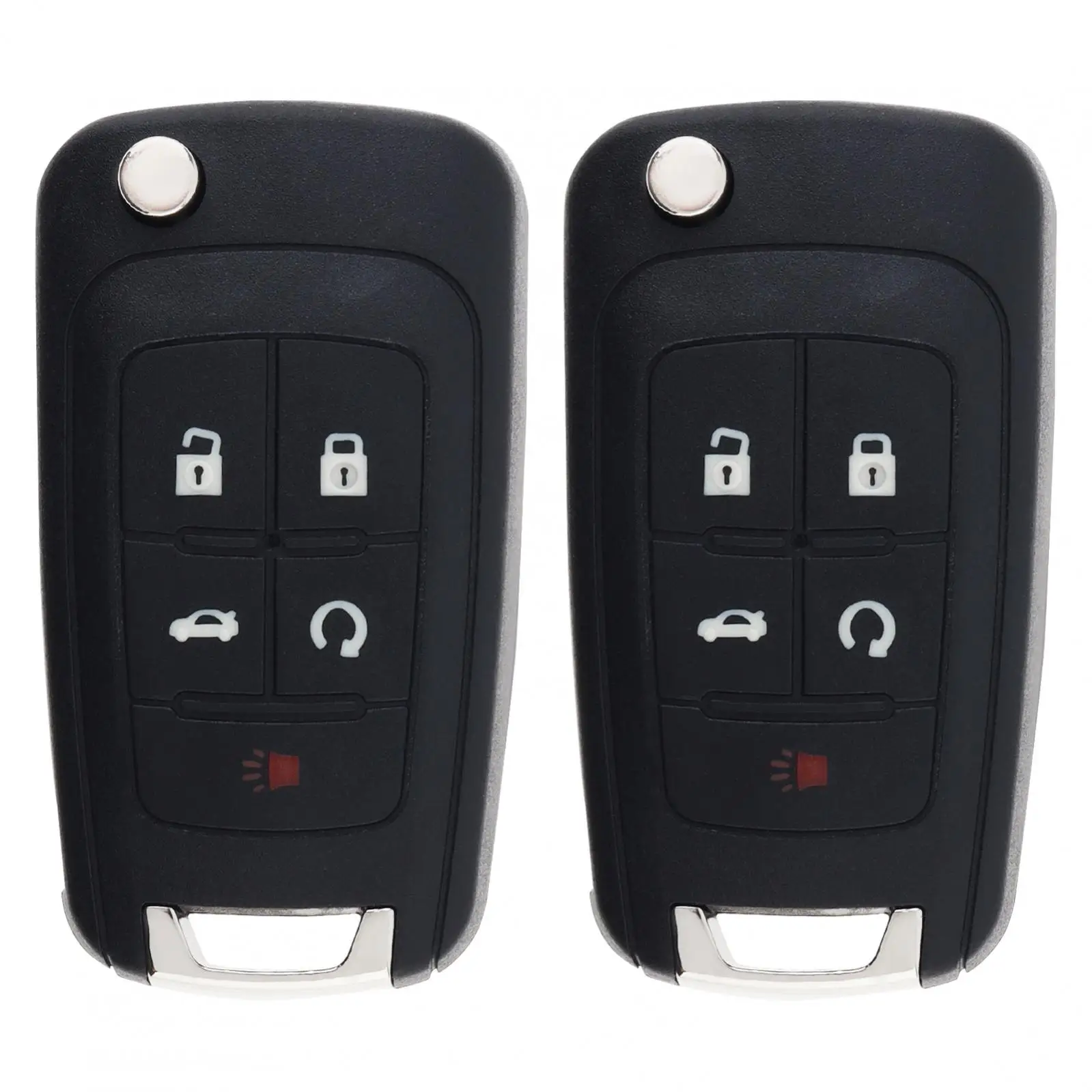 2pcs 5 Buttons Replacement Key Fob Cover Case Fit for Chevy / GMC / Buick / LaCrosse / Cruze Keyless Entry Remote Key Fob Shell