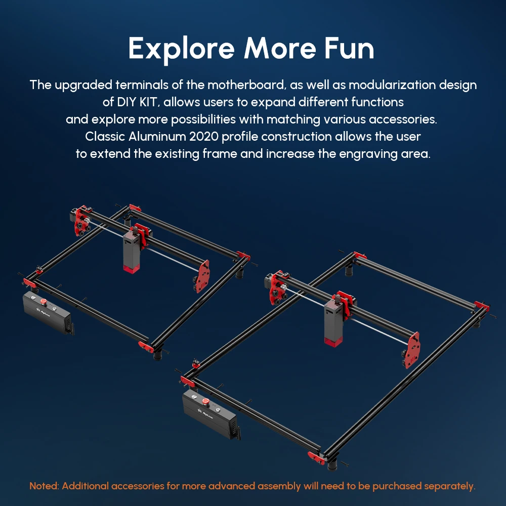 Imagem -06 - Grande Gravação a Laser e Máquina de Corte Kit Faça Você Mesmo Diodo de Potência Cortador e Gravador Desktop Cnc Wifi App Impressão de Madeira 400x400 mm 10w