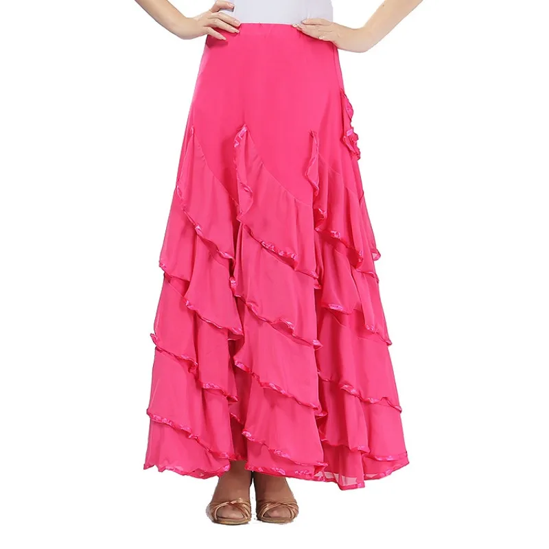 Swinging Skirt Modern Ballroom Dance Skirt Stage Performance Competition Uniform