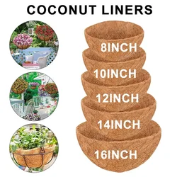 100% Natural Coconut Fiber Liners Thick Coconut Liners for Planters Round Hanging Basket Liners Replacement Liners for Garden