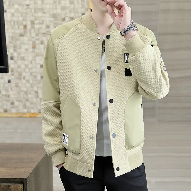 

Men's Casual Collared Jaet C380 Spring Autumn Versatile Outerwear Trendy Stand Collar Men's Clothing Cotton Blend Fabric