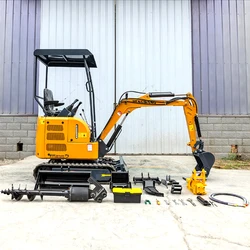 HW-17 Mini Crawel Excavator 1.7Ton Digger Machine Diesel Engine Home Use Excavators Agriculture Tools Construct Equipment Custom