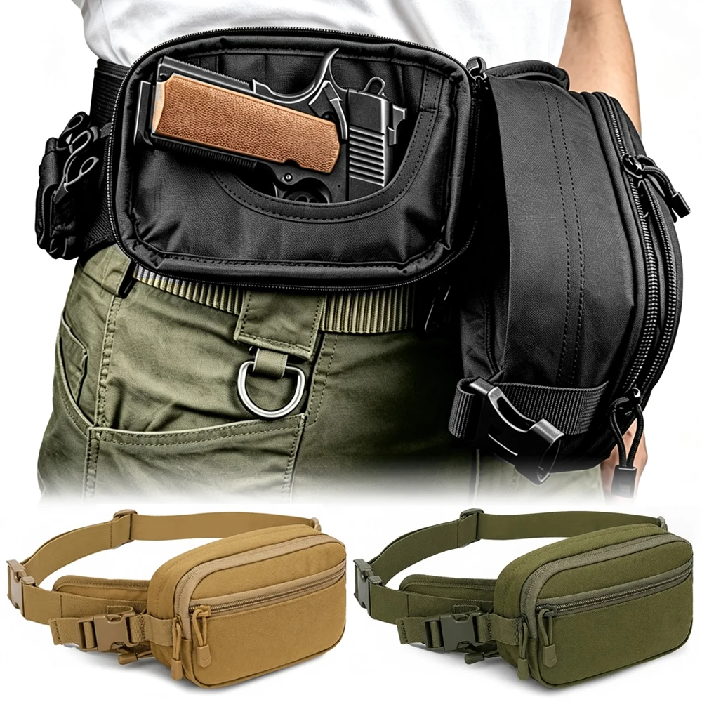 Edc Concealed Carry Fanny Pack - Verborgen draagtas voor pistolen, anti-diefstal heuptas