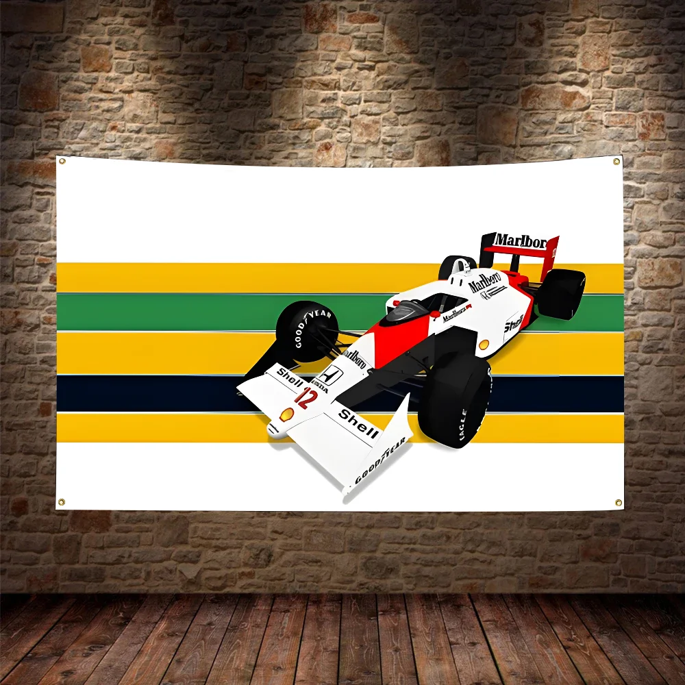 Ayrton Senna Flag Polyester Digital Printing Banner For Bedroom Wall Art Tapestry Decoration Flag