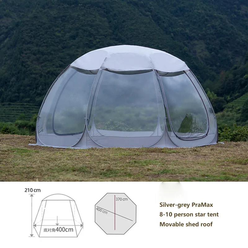 Large Family Camping Tent, Outdoor Camping, Travel, Waterproof, Portable, Pop-up, Lightweight, Transparent Dome, 2-8 People