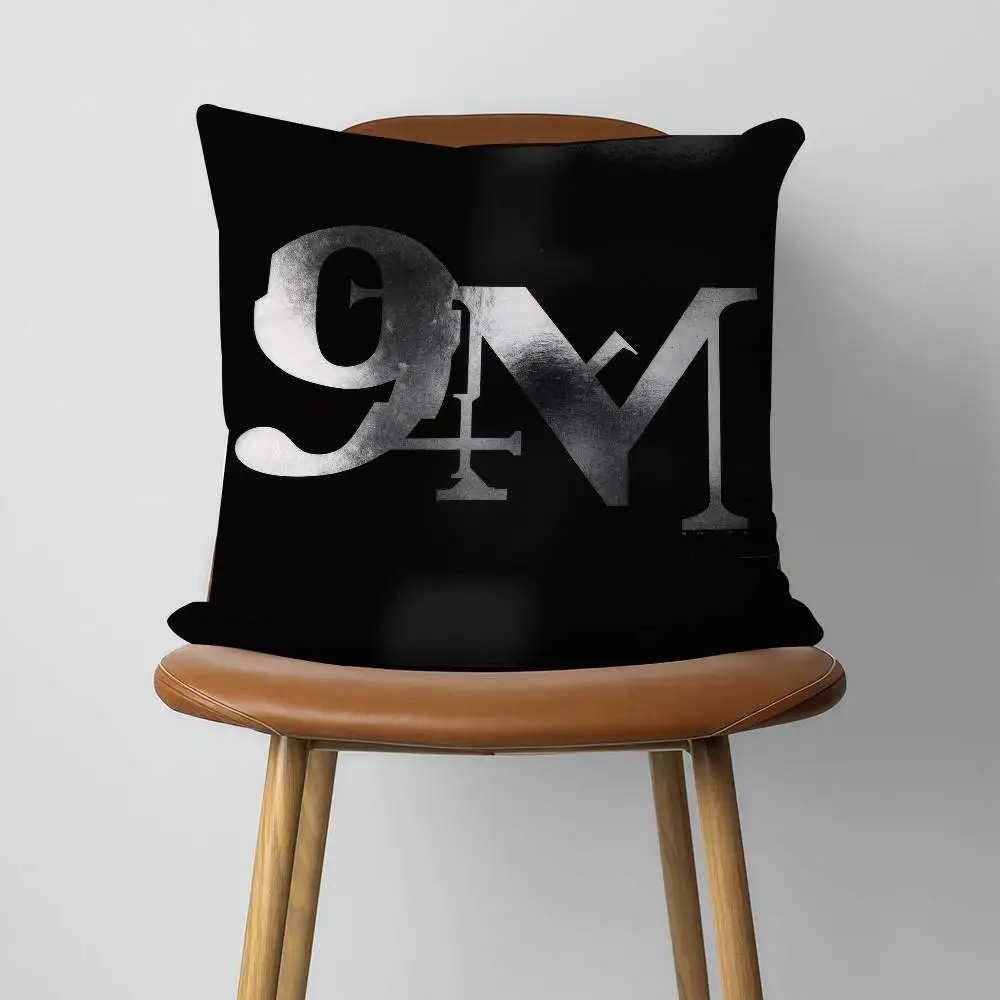 9-9mice 9mm Heavy Metal 2 30x30cm 45x45cm Pillow Case Decor Protective Covers Comfortable Soft For Sofa Living Room Home Office