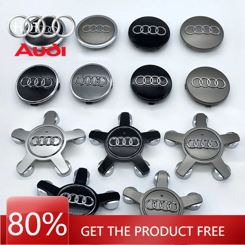 

2026 Hot Interior Stickers 4PCS/Set 60mm 61mm 69mm 135mm 4F0601165N Car Style Wheel Center Cover Hub Cap Badge For Audi A3 A4 A5
