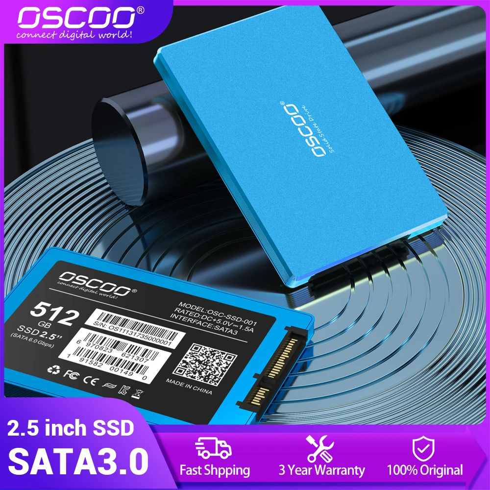 OSCOO-disco duro SATA3 SSD de 2,5 pulgadas, 128GB, 256GB, 512GB, 1TB, para portátiles, de escritorio, Notebook