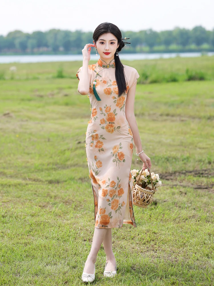 

Cheongsam New Summer Improvement Young Girl Chinese Style Daily Wearable Retro the Republic of China Slim Fit and Beautiful