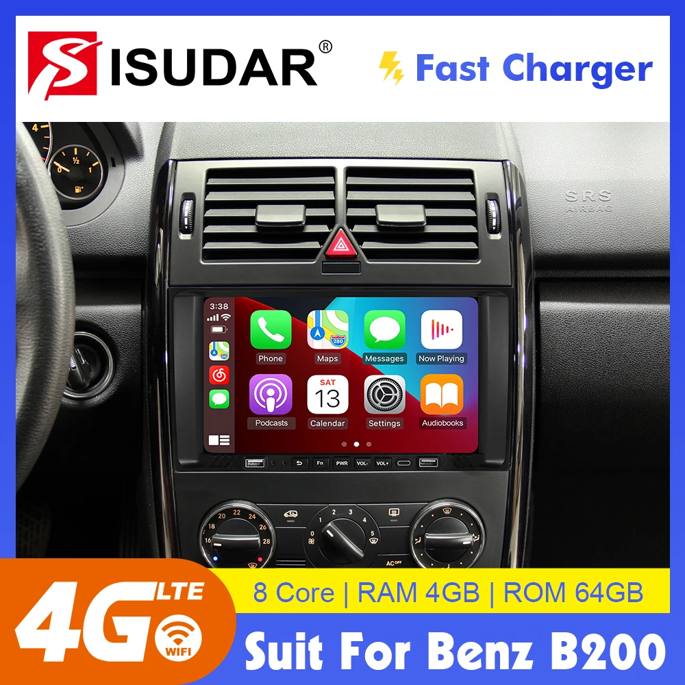 

ISUDAR Android 10 Car Radio For Mercedes Benz W169 W245 W639 W906 Sprinter B160 B170 B200 Vito Viano Class GPS Navigation 2 din