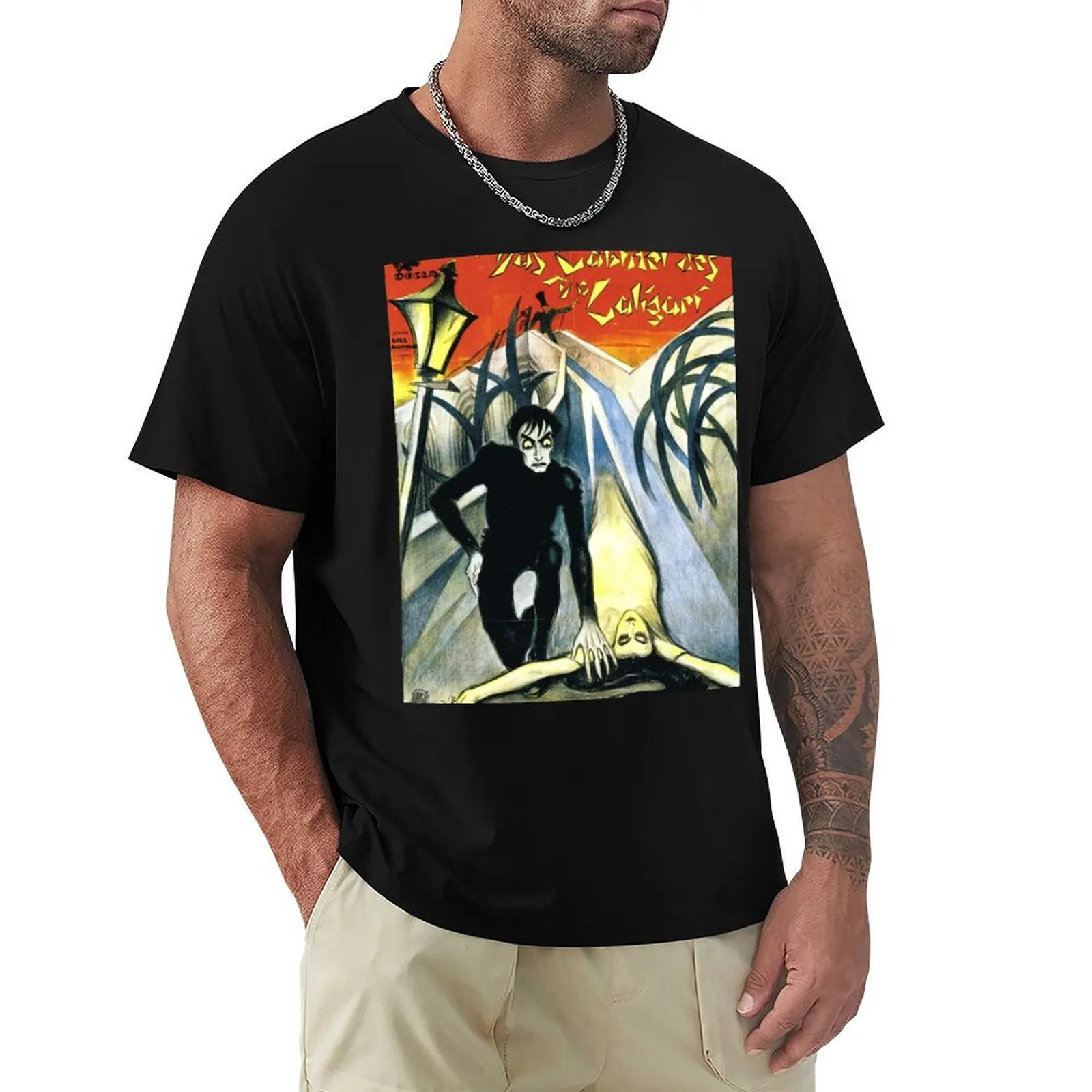 The Cabinet of Dr Caligari movie poster T-Shirt anime t shirts for man T-Shirt