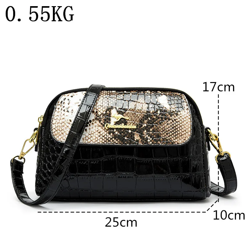 Crocodile Embossed Tote Bag, Patent Leather Color matching design Purse, Casual Large Shoulder Crossbody Bag Fashion Shell bag