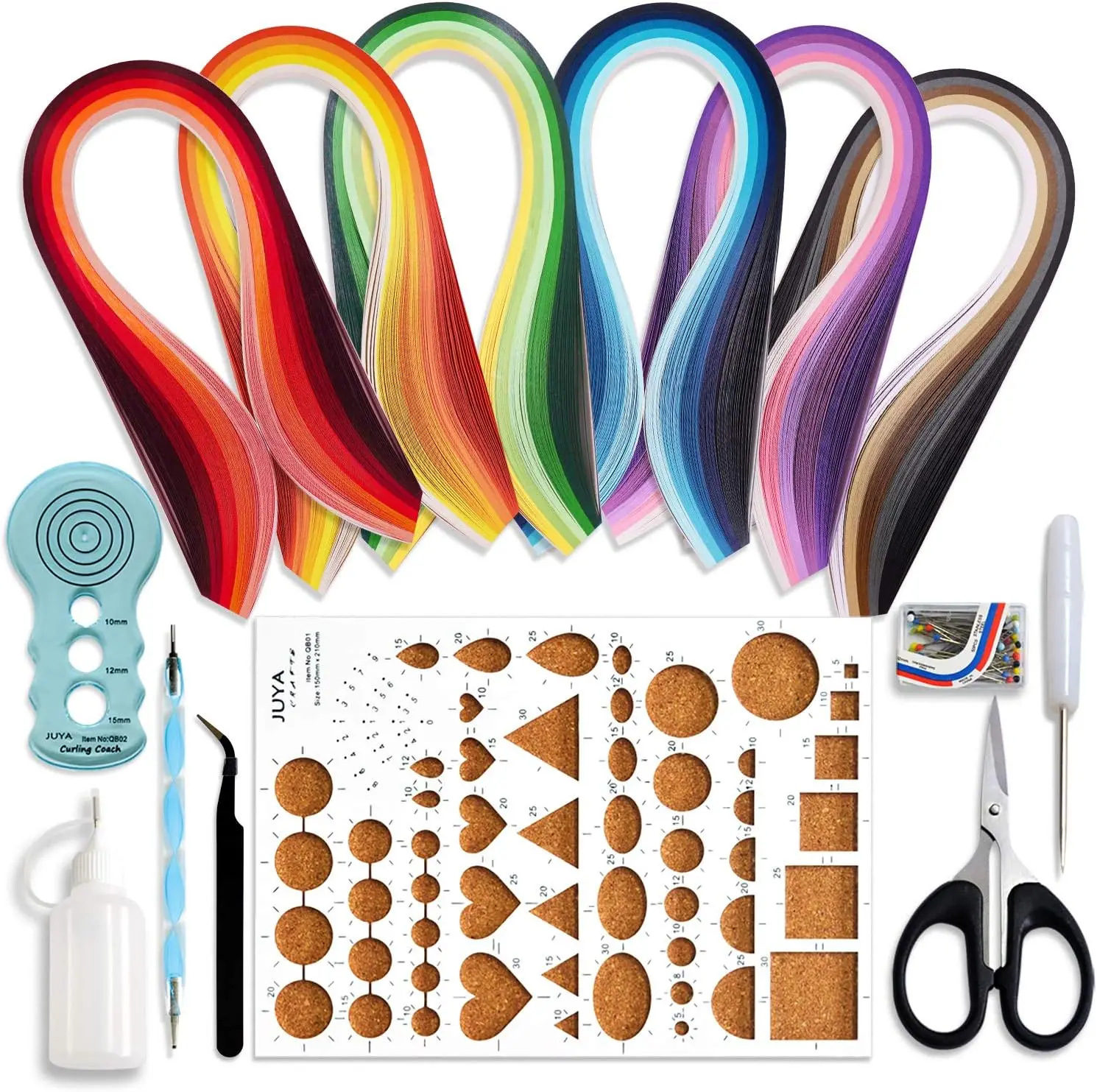 Paper Quilling Kit: 30 Colors, 600 Strips, 8 Tools, 3mm Width