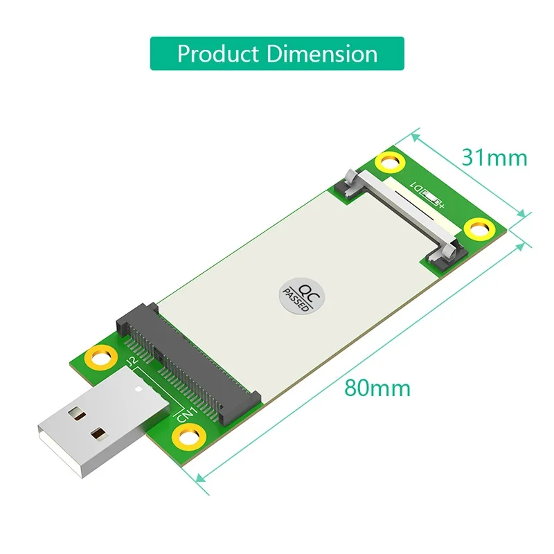 Mini PCIE to USB 2.0 Network Adapter Converter Riser Card with SIM Slot Support Mini PCI Express 3G/4G Module for Desktop Laptop
