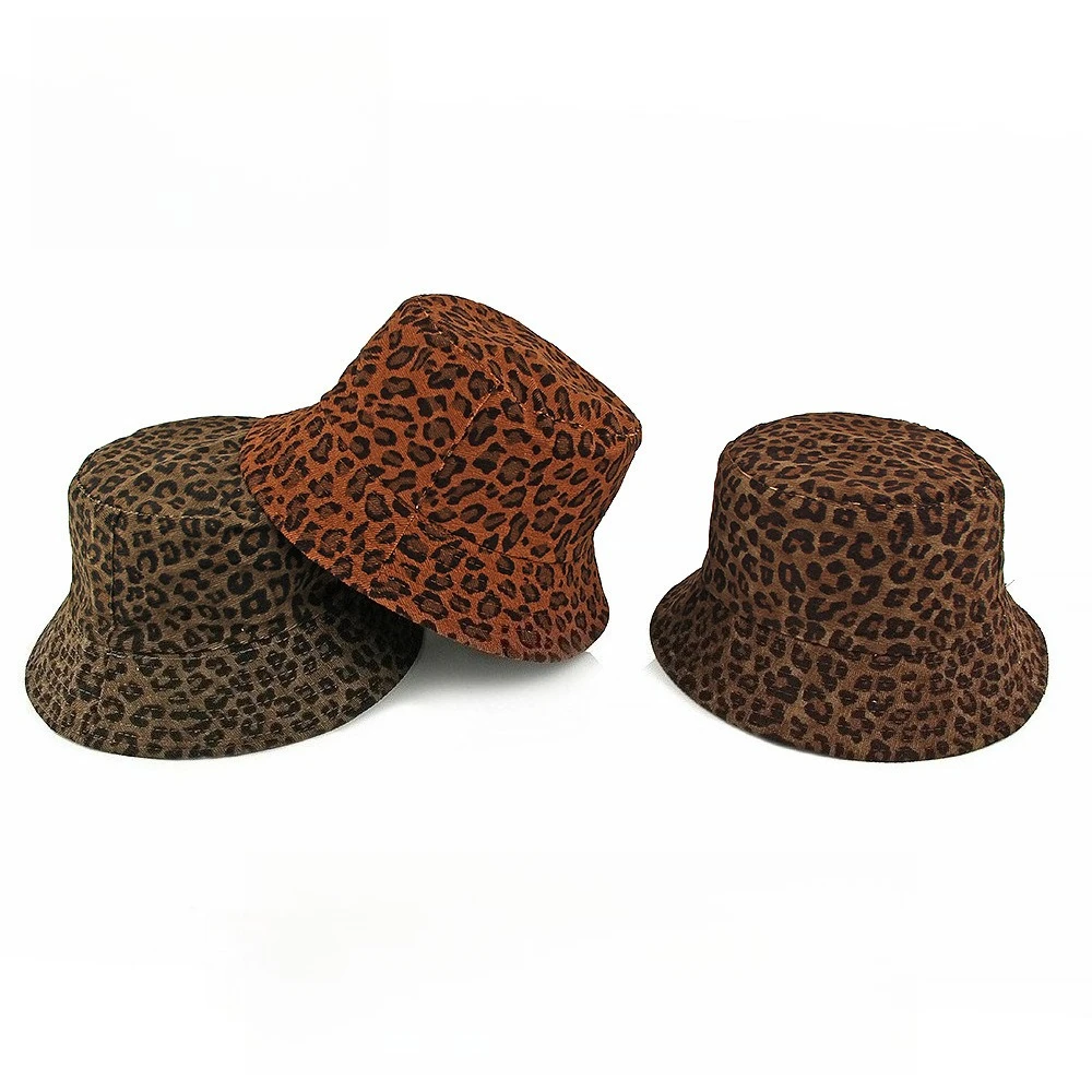 Sommerlicher Leoparden-Fischerhut für Damen, doppelseitig faltbar, Sonnenschutz, Outdoor-Strandhut, Mädchen-Fischerhut, passend für Männer, Geschenk