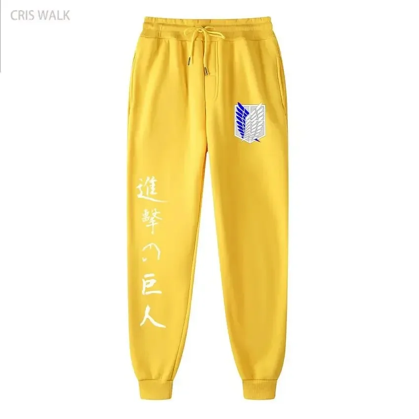 2024 Casual Anime Trousers Men's New Attack on Titan Printed Pants Spring and Autumn Loose Trendy Jogging Sweatpants S-3XL