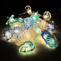2M 20LED Ocean Sea Animals Starfish Shell String Light Kids Girl Mermaid Theme Birthday Under The Sea Party Decoration Wedding