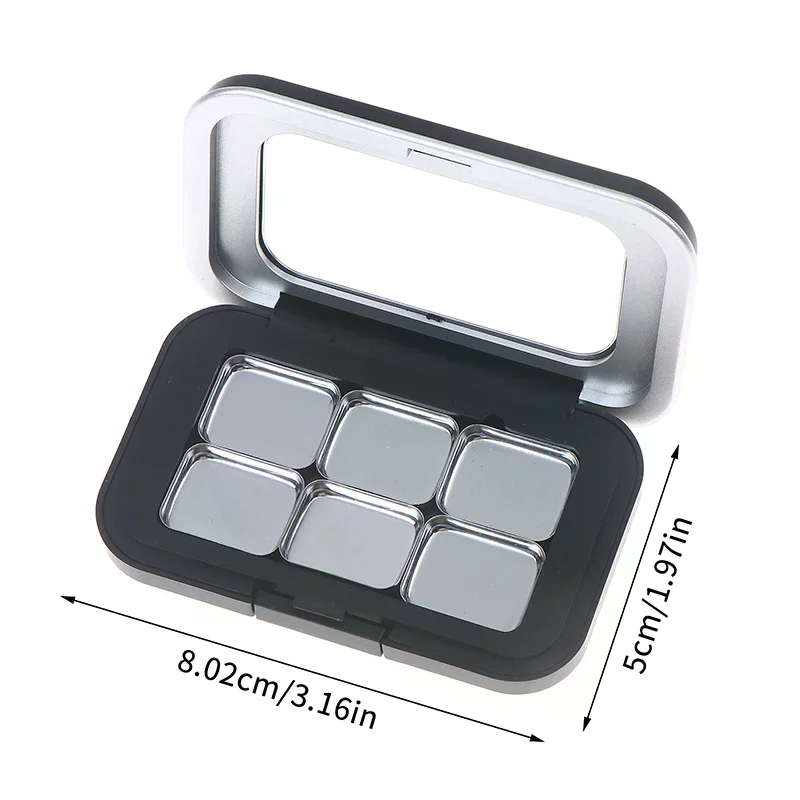 Leere magnetische Kosmetikpalette mit Spiegel, 1/2/3/4/6/8 Gitter, Eisenplatte, Lidschatten, Rouge, Lippenstift, DIY, Glitzer-Make-up-Box