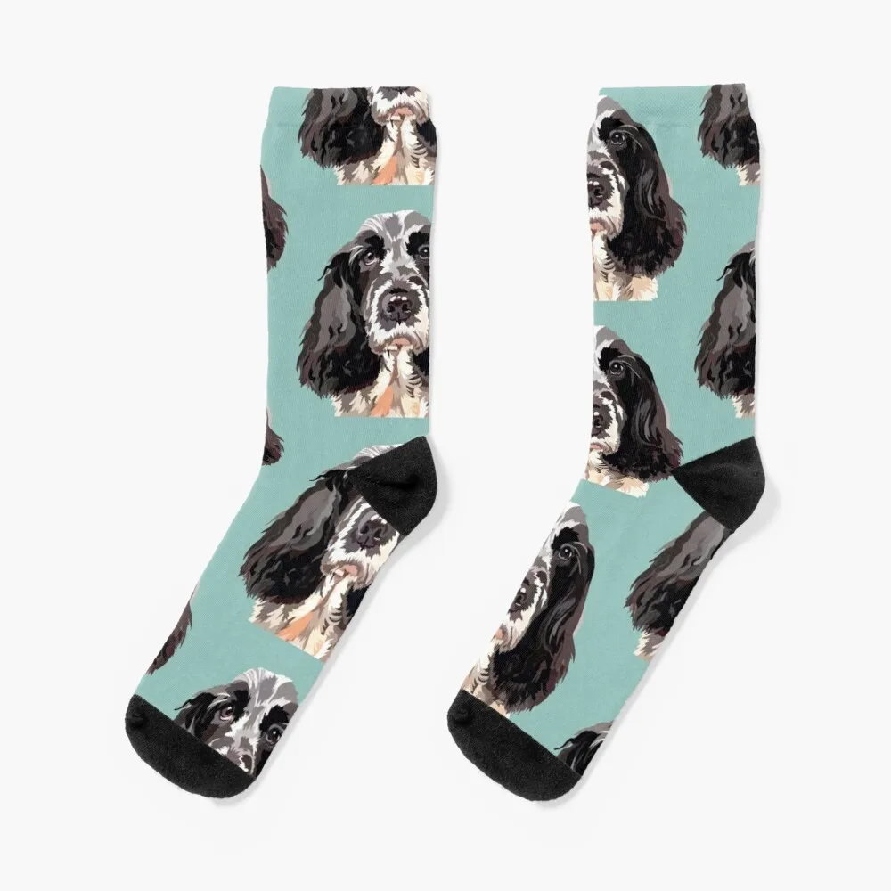 

Nancy the black and white Cocker Spaniel Socks Christmas Gift For Men Heated Socks