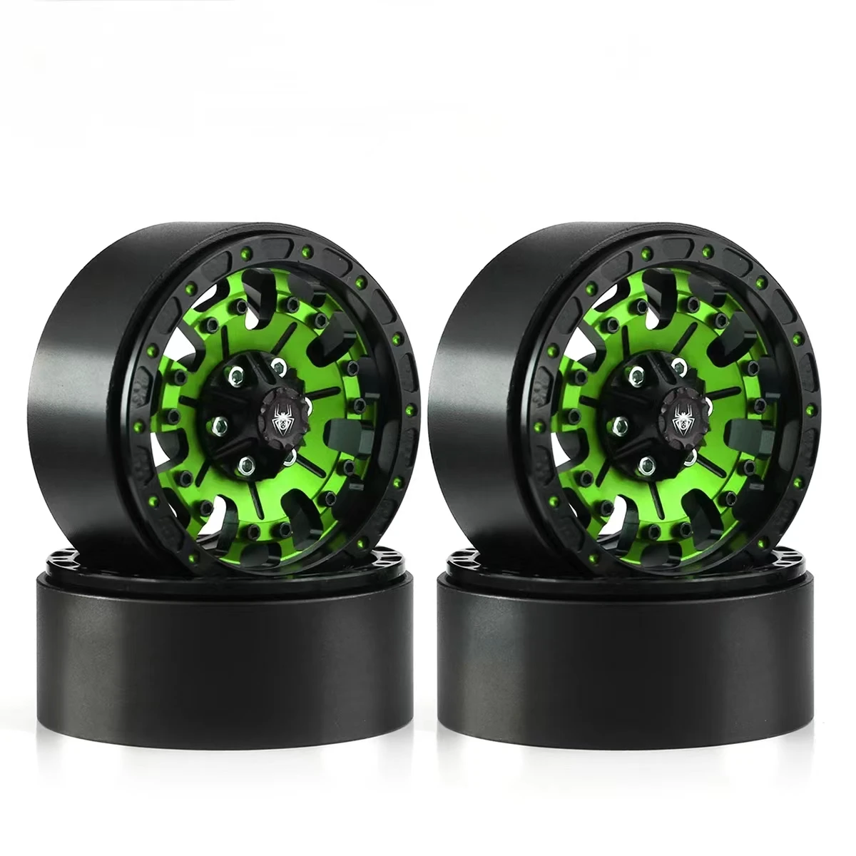 1.9 Beadlock Wheels Aluminium Alloy 4pcs for 1:10 RC Crawler Axial SCX10 SCX10 II TRX4 RC4WD D90 1.9\'\' Crawler Tires