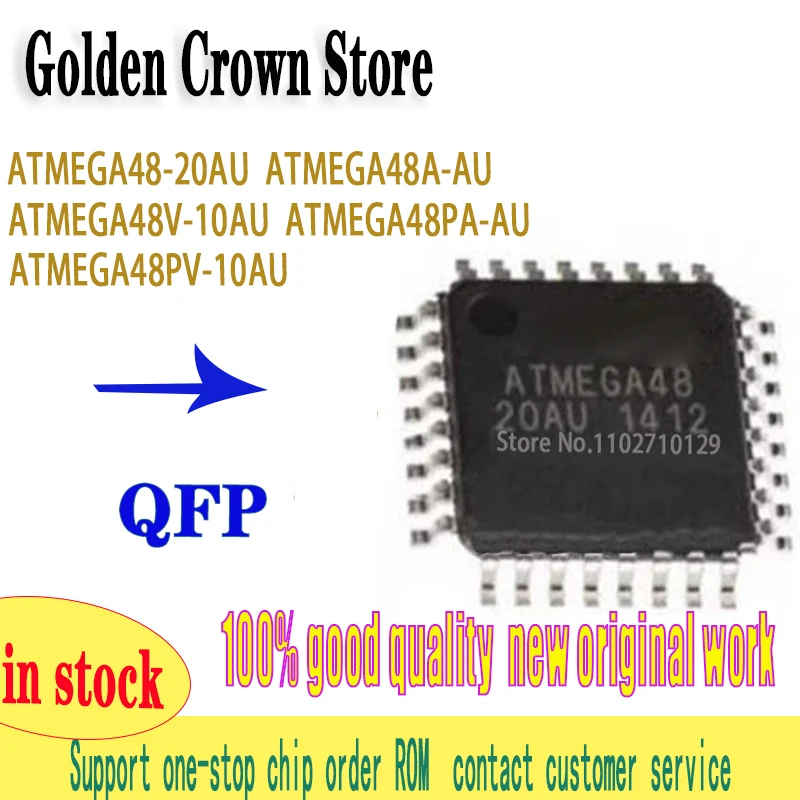 5PCS/lot ATMEGA48 20AU ATMEGA48A AU ATMEGA48V 10AU ATMEGA48PA AU ATMEGA48PV 10AU LQFP32 IC Chip In Stock Wholesale