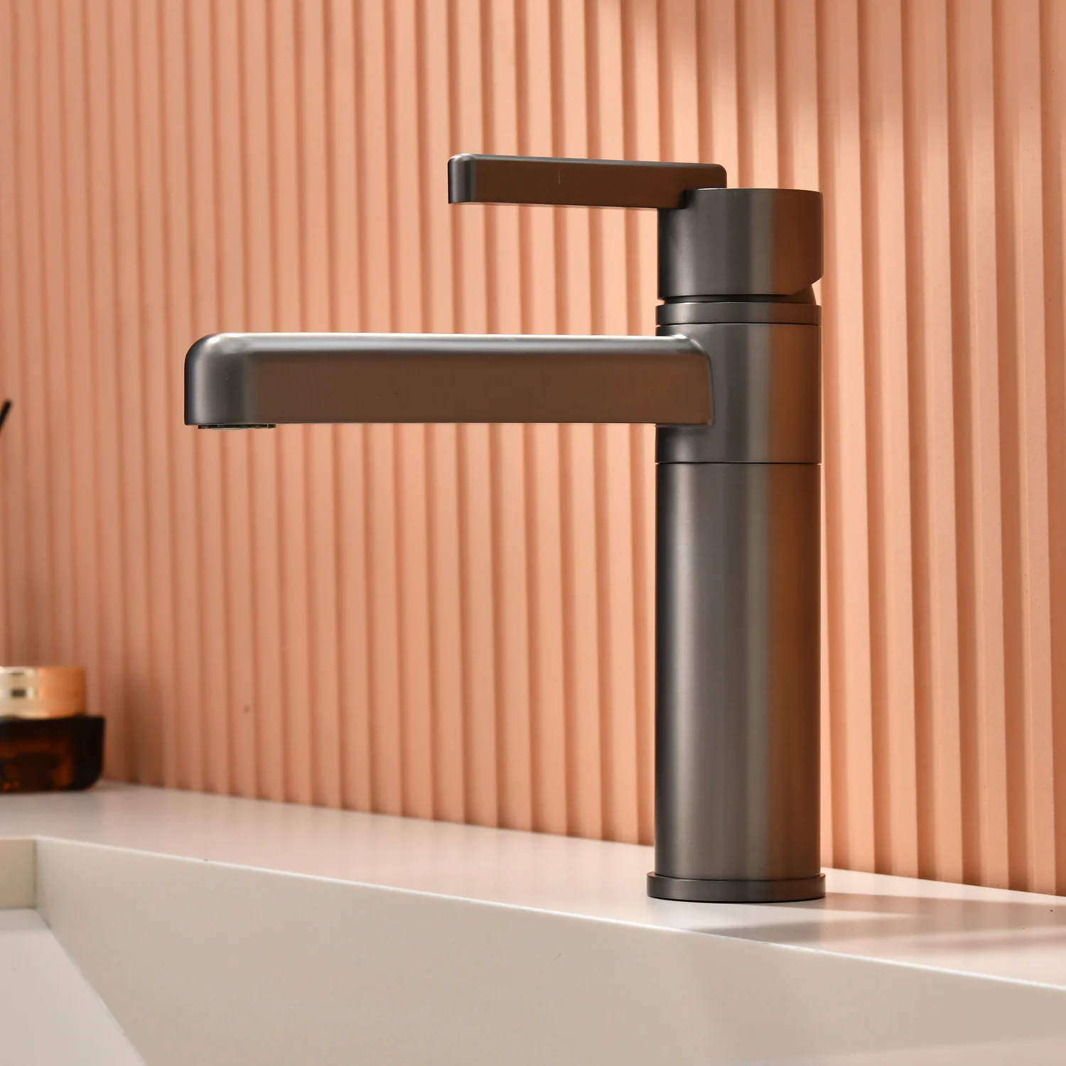 Stainless Steel Brushed Rose Gold Bathroom Faucet Dual Control Swivel Spout Basin Tap