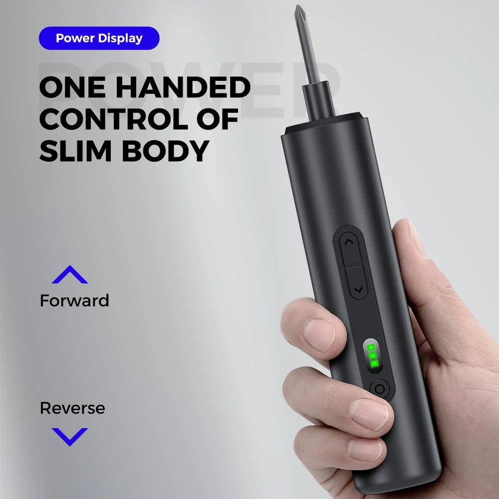 14-Piece electric screwdriver set 6.35mm S2 screw head 3-speed torque adjustable, cordless screwdriver 1500mAh battery