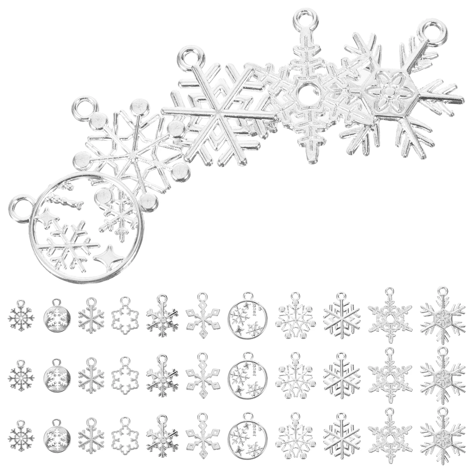 

Snowflake Charms for Crafts Alloy Jewelry Holiday Making Keychain Bulk Earring Christmas Bracelets