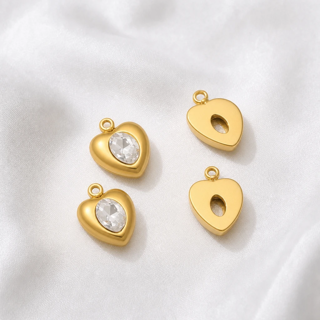 2 Stück 18K Gold Edelstahl Wassertropfen-Anhänger mit Zirkon-Kristallen für Ohrringe, Schmuckanhänger, DIY Vintage Halsketten-Anhänger – Detail 7