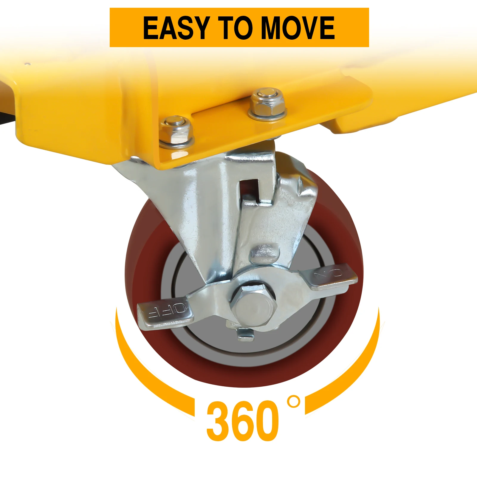 500lbs Hydraulic Lift Cart, 9" to 28.5" Lifting Height Lift Table Cart with 4 Wheels, Manual Scissor Lift Table for Elevating view 3