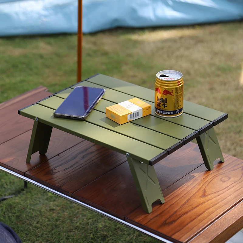 Mini camping table, ultra light aluminum alloy folding table, portable barbecue picnic table, travel backpack table