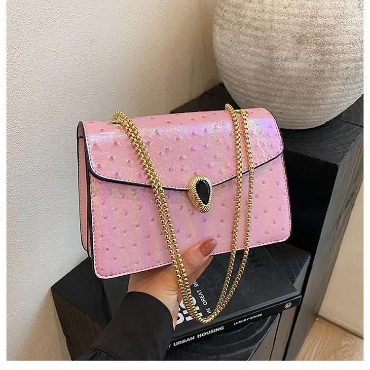 

‌2025 New Snake Print Crossbody Bag, Textured Vegan Leather Box Bag with Chain Strap for Women