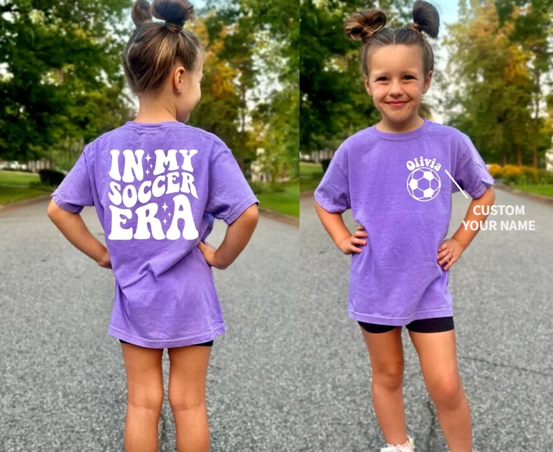 

In My Soccer Era Shirt Soccer Shirt Soft Breathable Team Practice Top Girl's Trendy Athletic Gift for Players Soccer Team Shirt