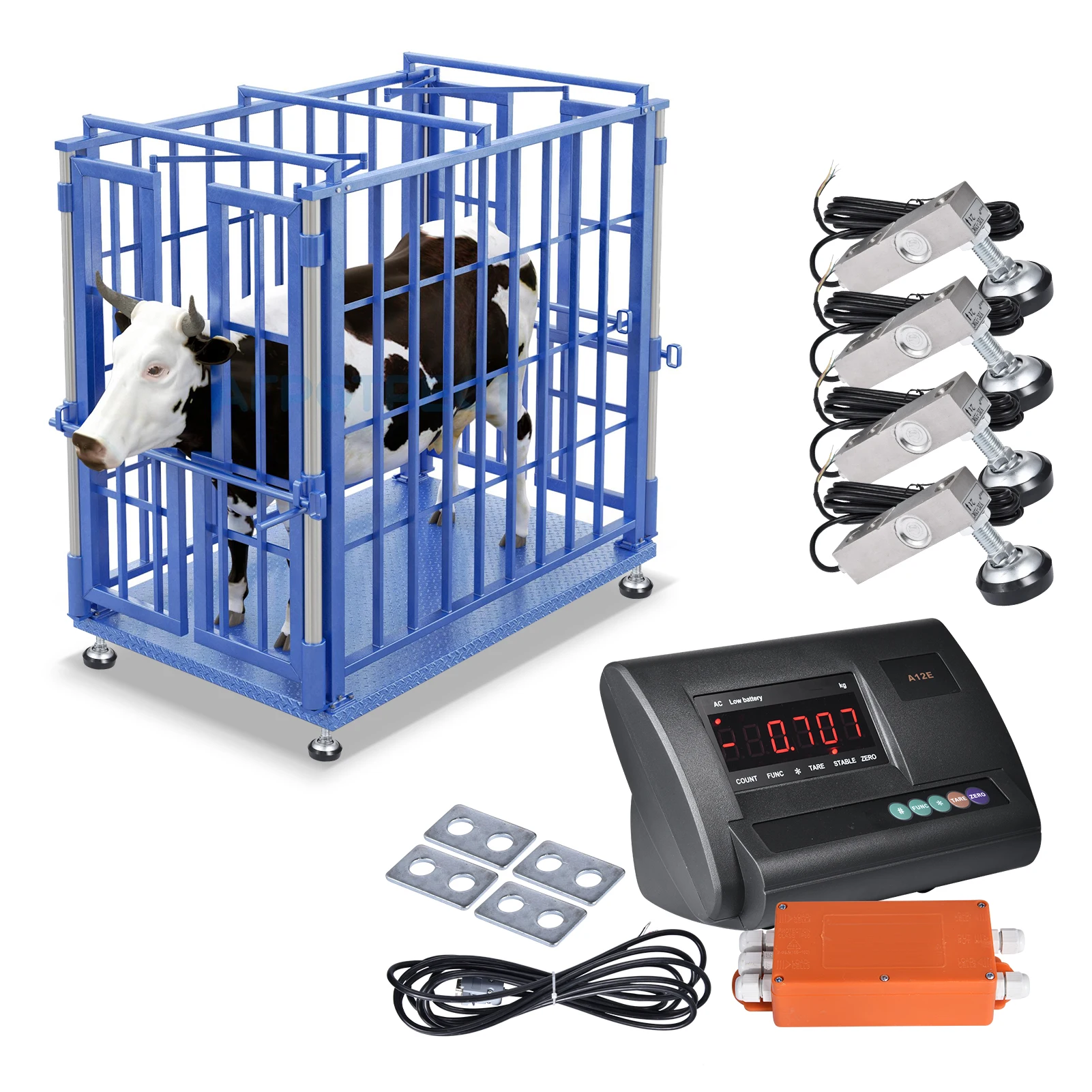 10,000ポンド対応の高精度家畜用計量器キット。4つの2ト - Cattle Weighing Scale Digital のレビューと価格