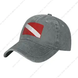 Scuba Diving Deep Dive Flag Cowboy Baseball Cap Adjustable Men's and Women's Cotton Dad baseball Hats