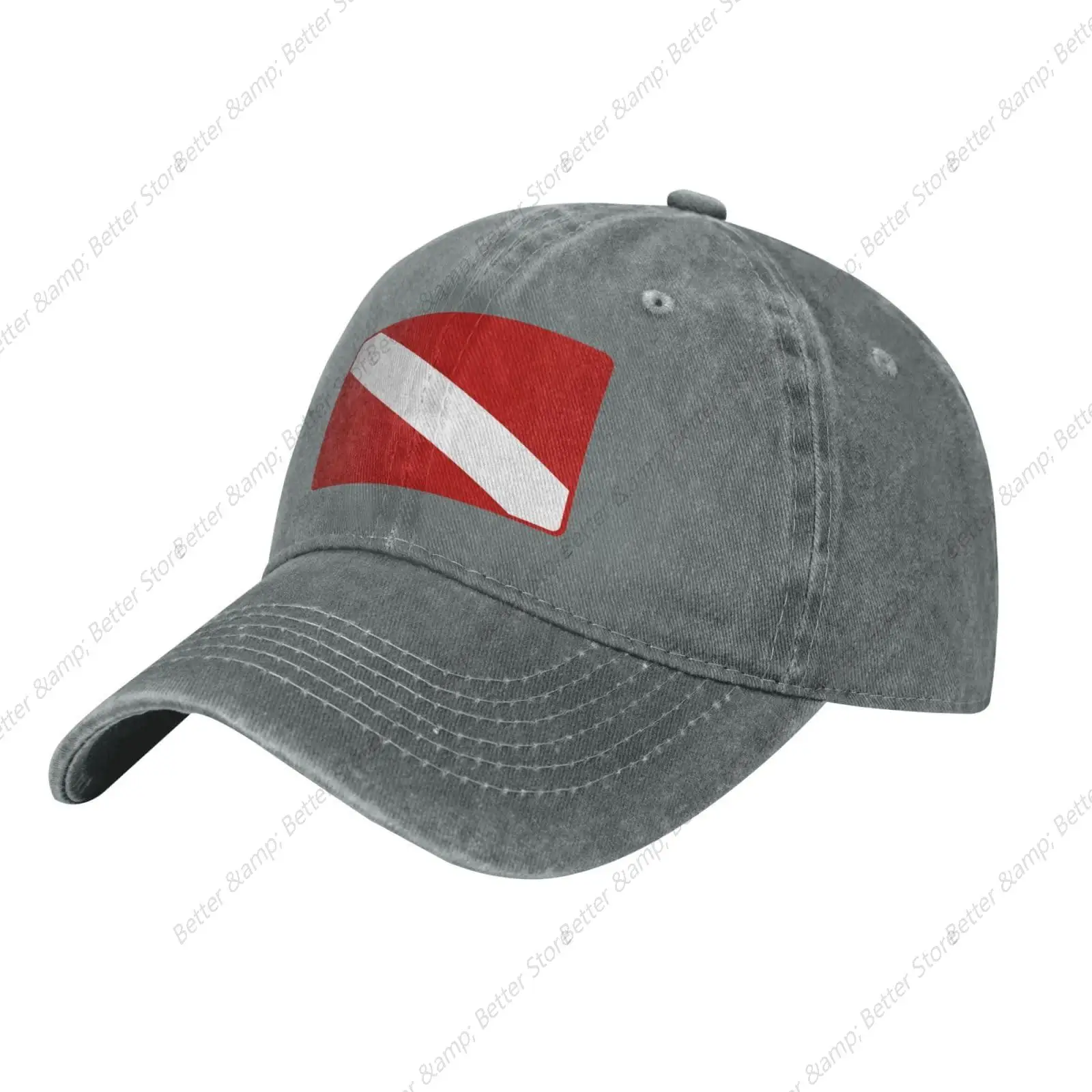 Scuba Diving Deep Dive Flag Cowboy Baseball Cap Adjustable Men's and Women's Cotton Dad baseball Hats